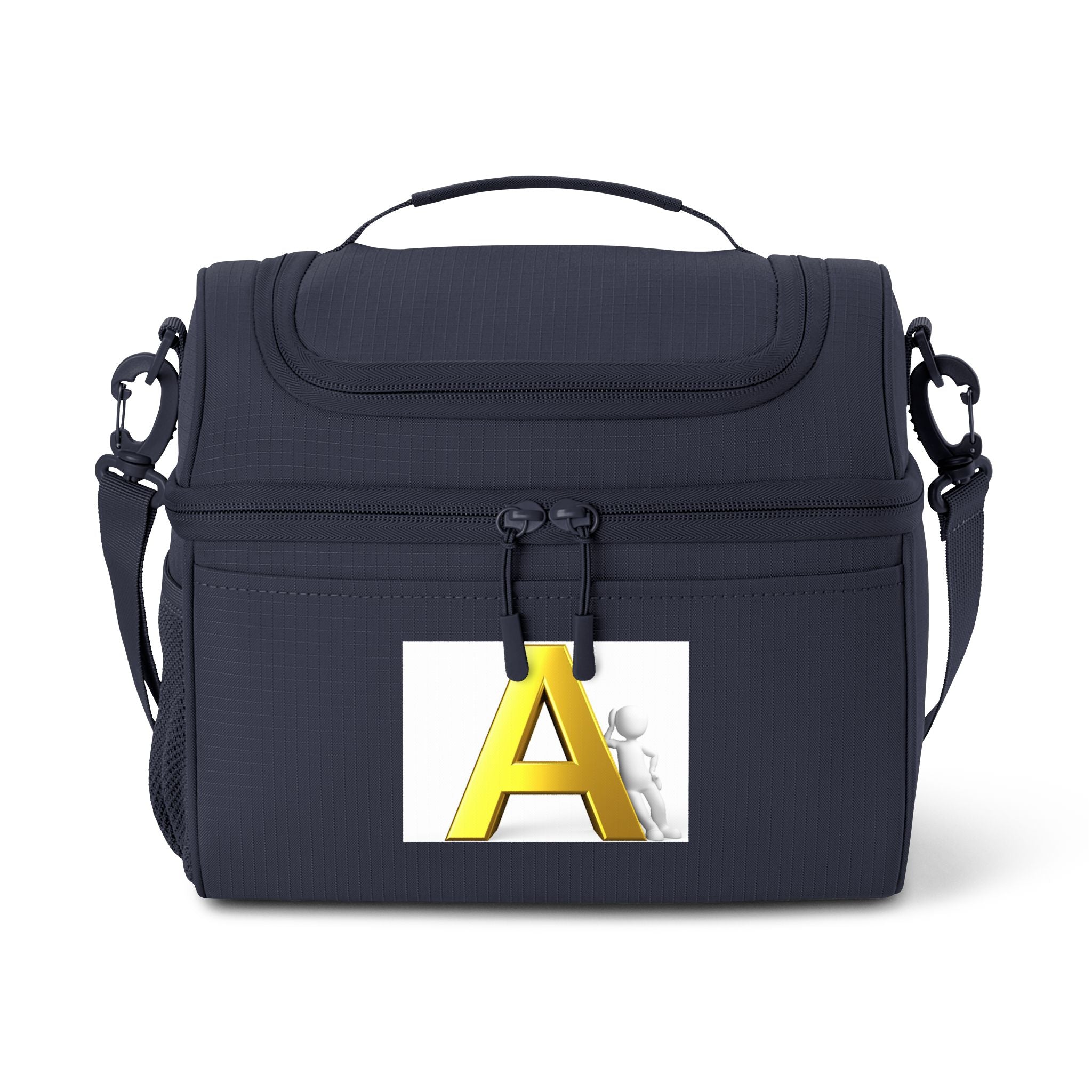 Sac isotherme à monogramme lettre A dorée | Sac isotherme initial personnalisé