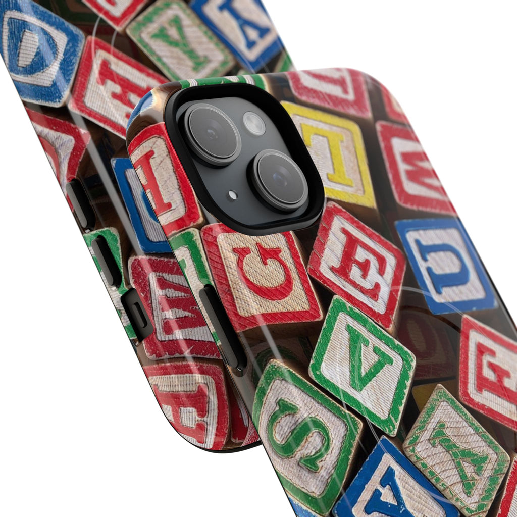 Vintage Alphabet Blocks Phone Case | Tough Magnetic Case