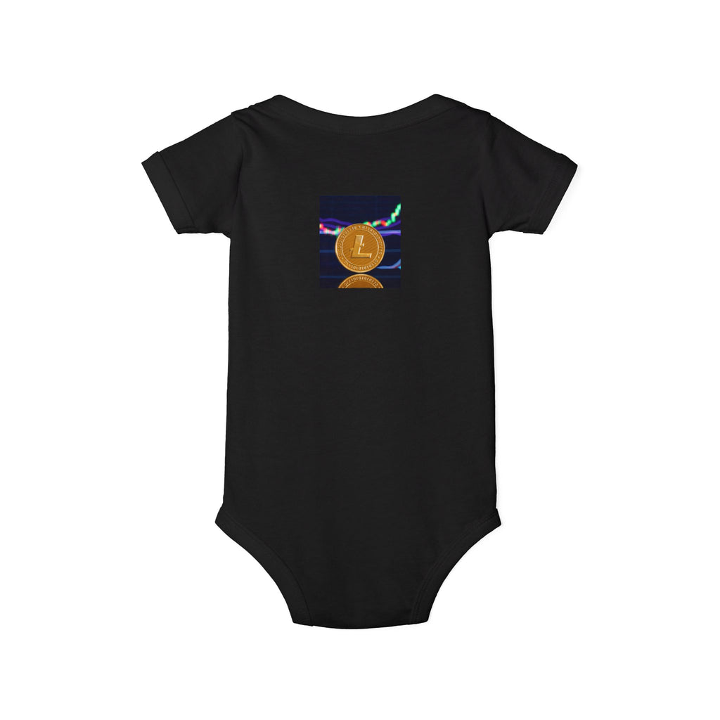 Litecoin Coin Graphic Infant Onesie | Cryptocurrency Baby Bodysuit