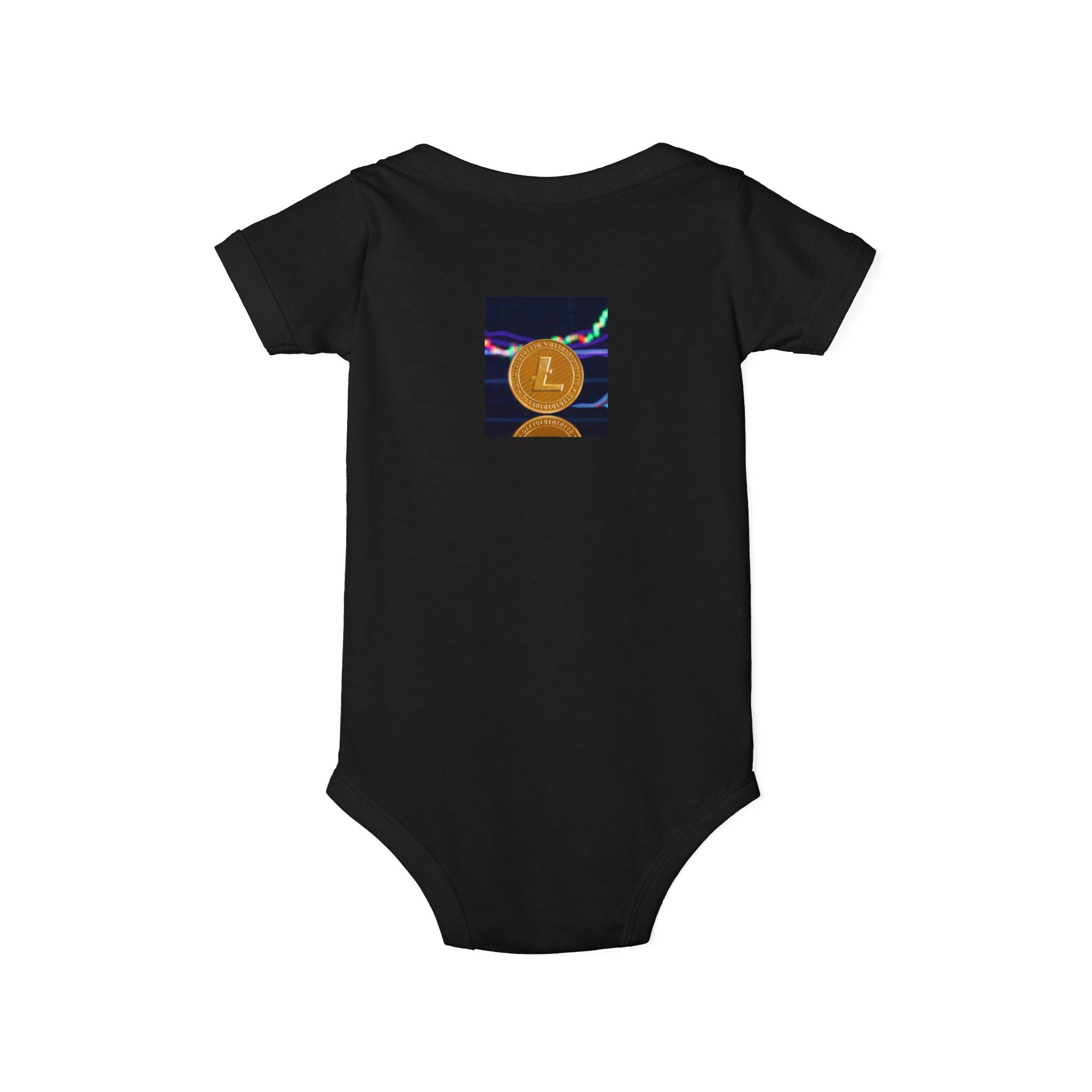 Litecoin Coin Graphic Infant Onesie | Cryptocurrency Baby Bodysuit