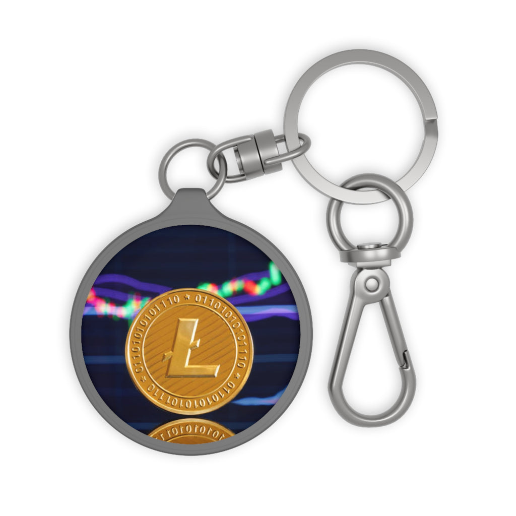 Litecoin Coin Crypto Keyring | Cryptocurrency Keychain, Trading Chart Design