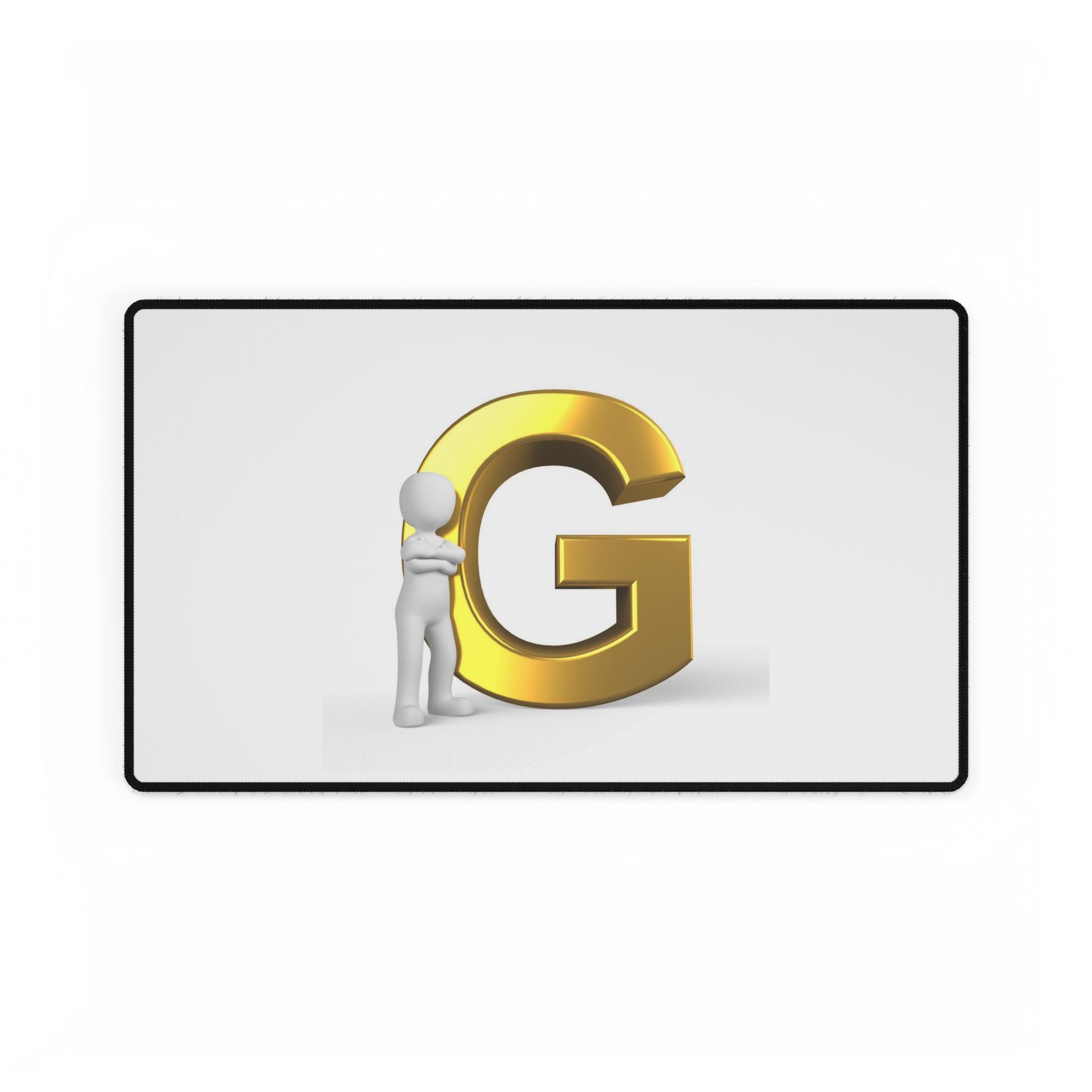 Gold G Buchstaben Schreibtischunterlage | Schreibtischunterlage mit Initiale G, Monogramm-Mauspad