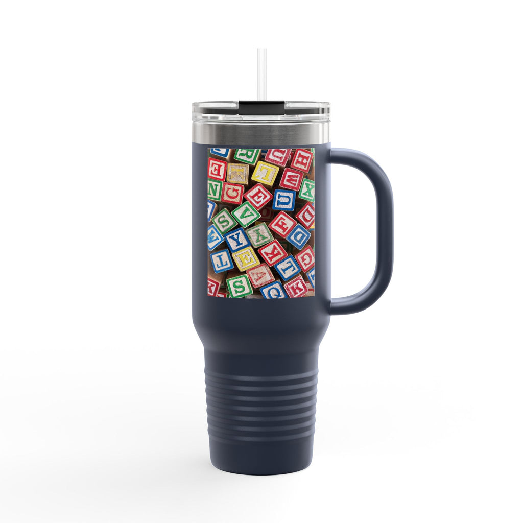 Colorful Alphabet Blocks Insulated Travel Mug | 40oz