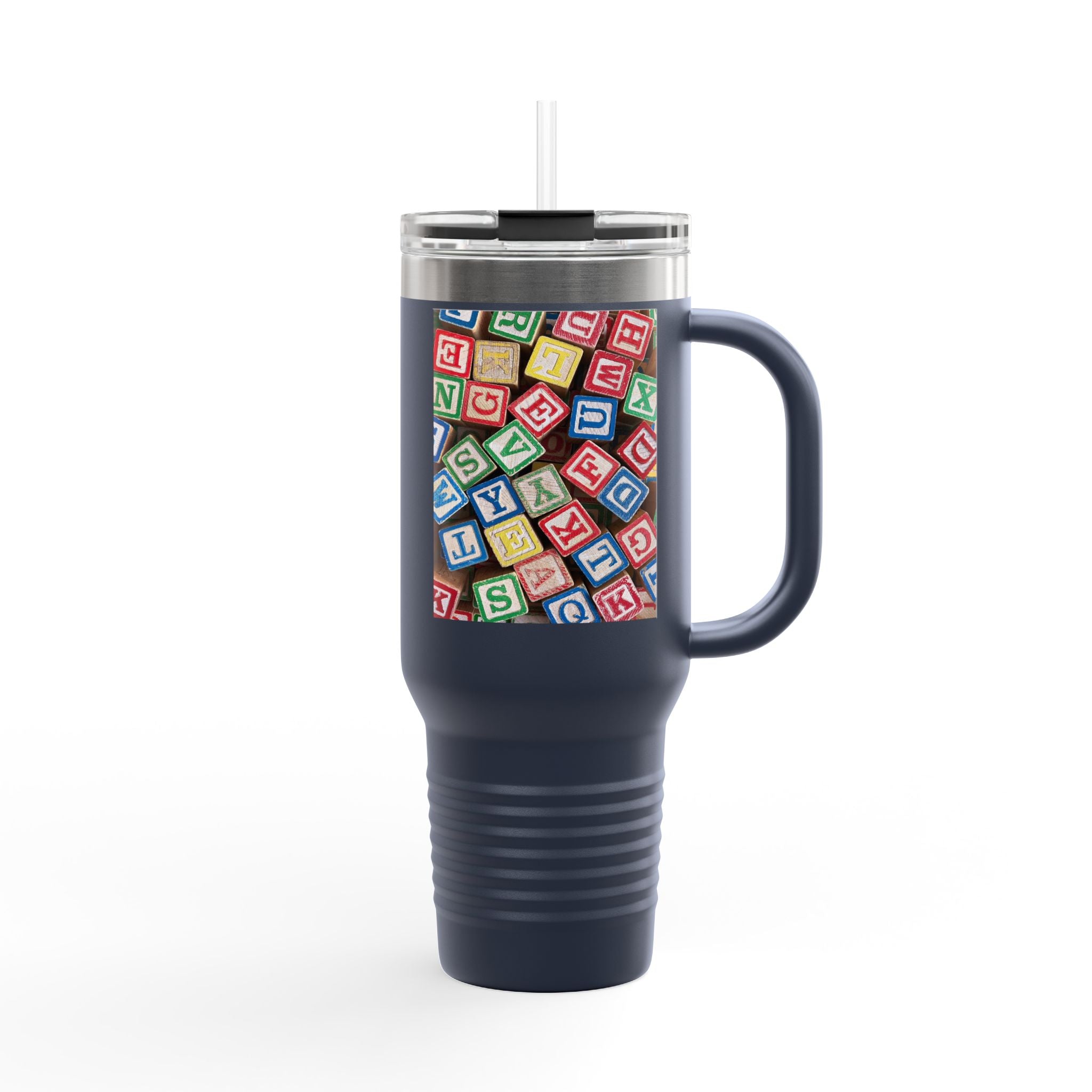 Colorful Alphabet Blocks Insulated Travel Mug | 40oz