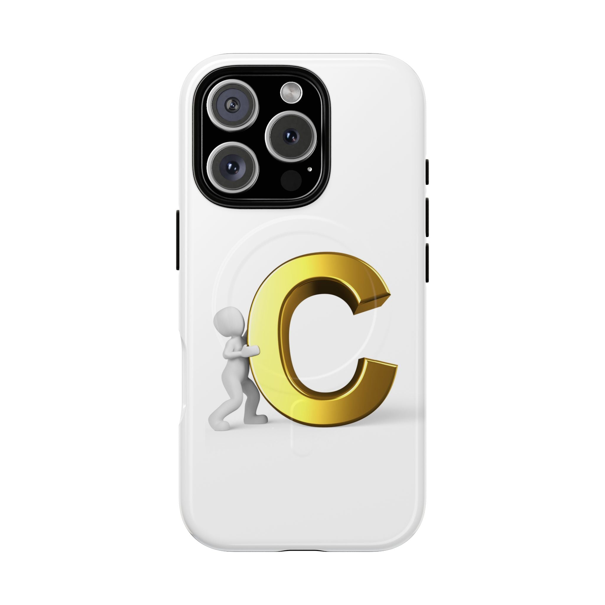 Coque de téléphone Monogramme Lettre C Or | Coque magnétique résistante