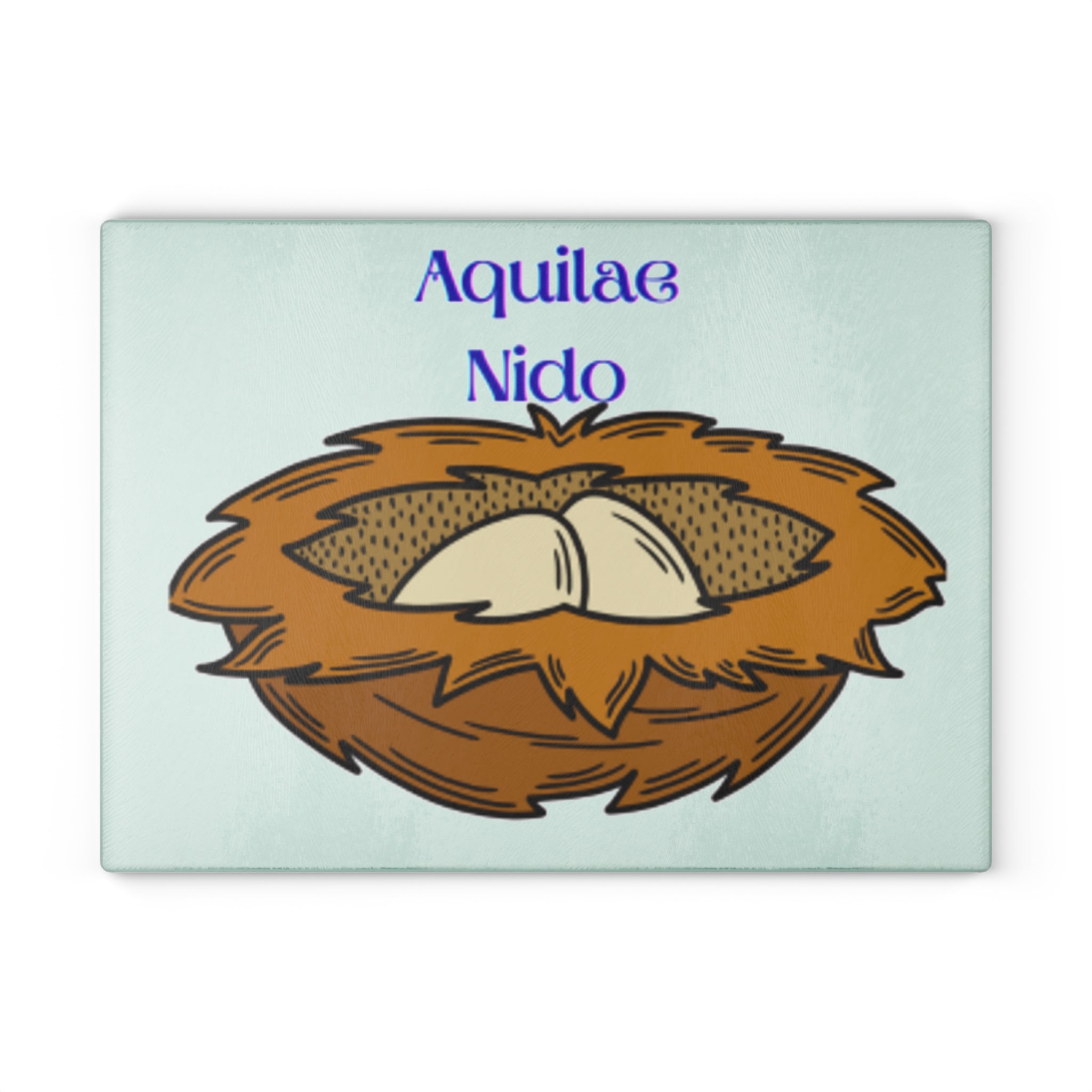 Aquilae Nido Nest Illustration Glass Cutting Board | Bird Nest Kitchen Decor