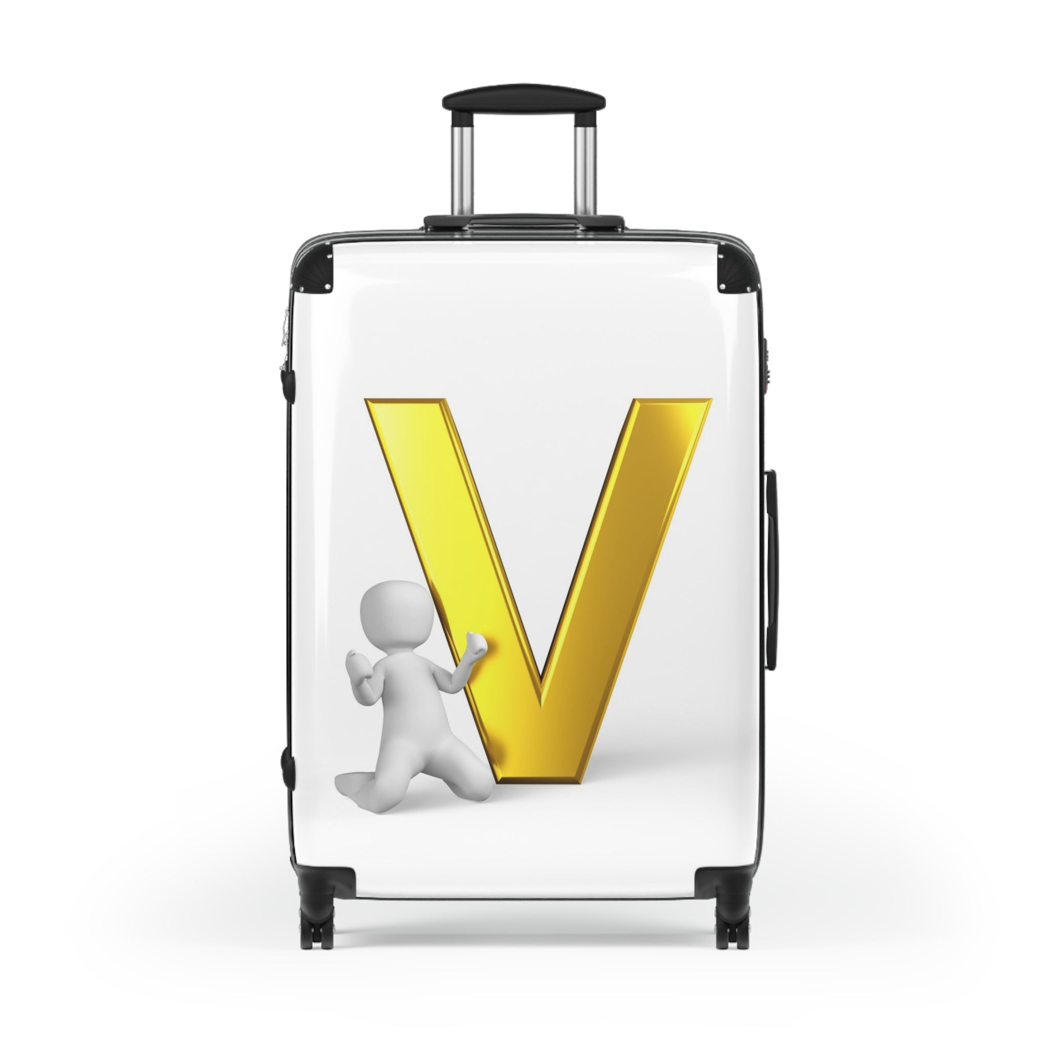 Gold Letter V Monogram Suitcase | Initial Luggage Cover
