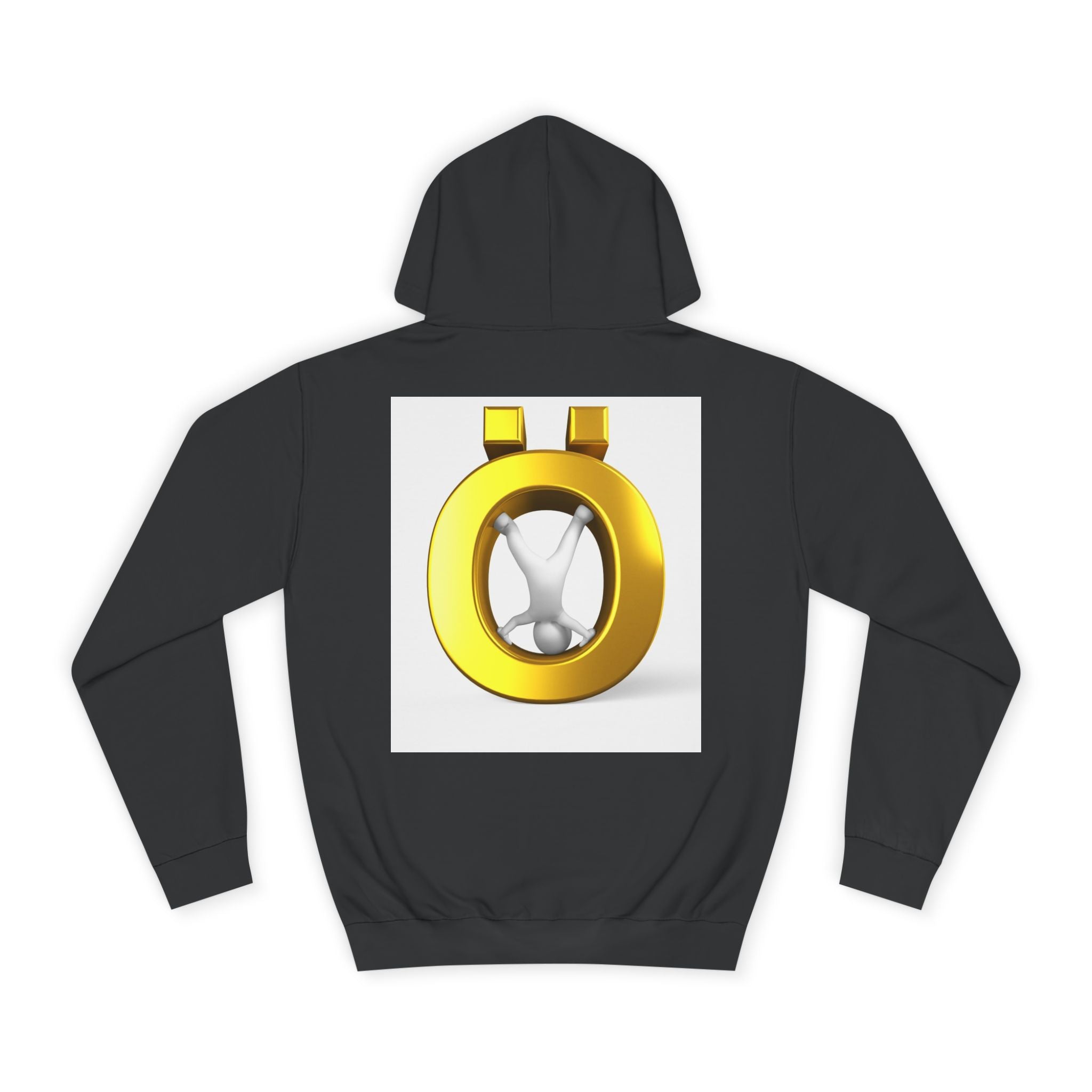Gold Letter Ö Hoodie | Minimal Jewelry Logo, White Pullover
