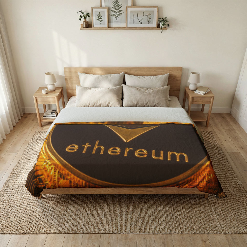 Ethereum Coin Duvet Cover | Crypto Cryptocurrency Bedding