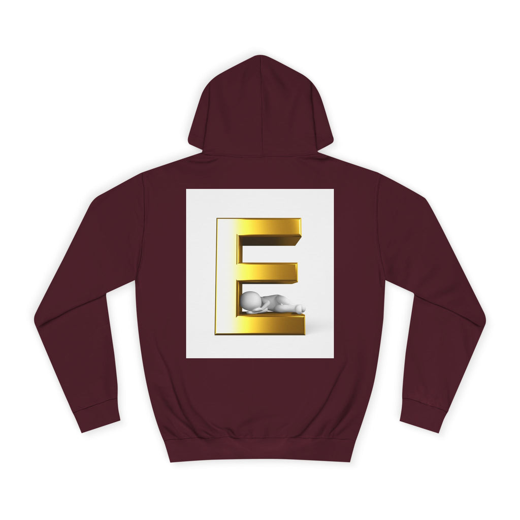 Gold 3D Letter E Hoodie | Monogram Initial Sweatshirt