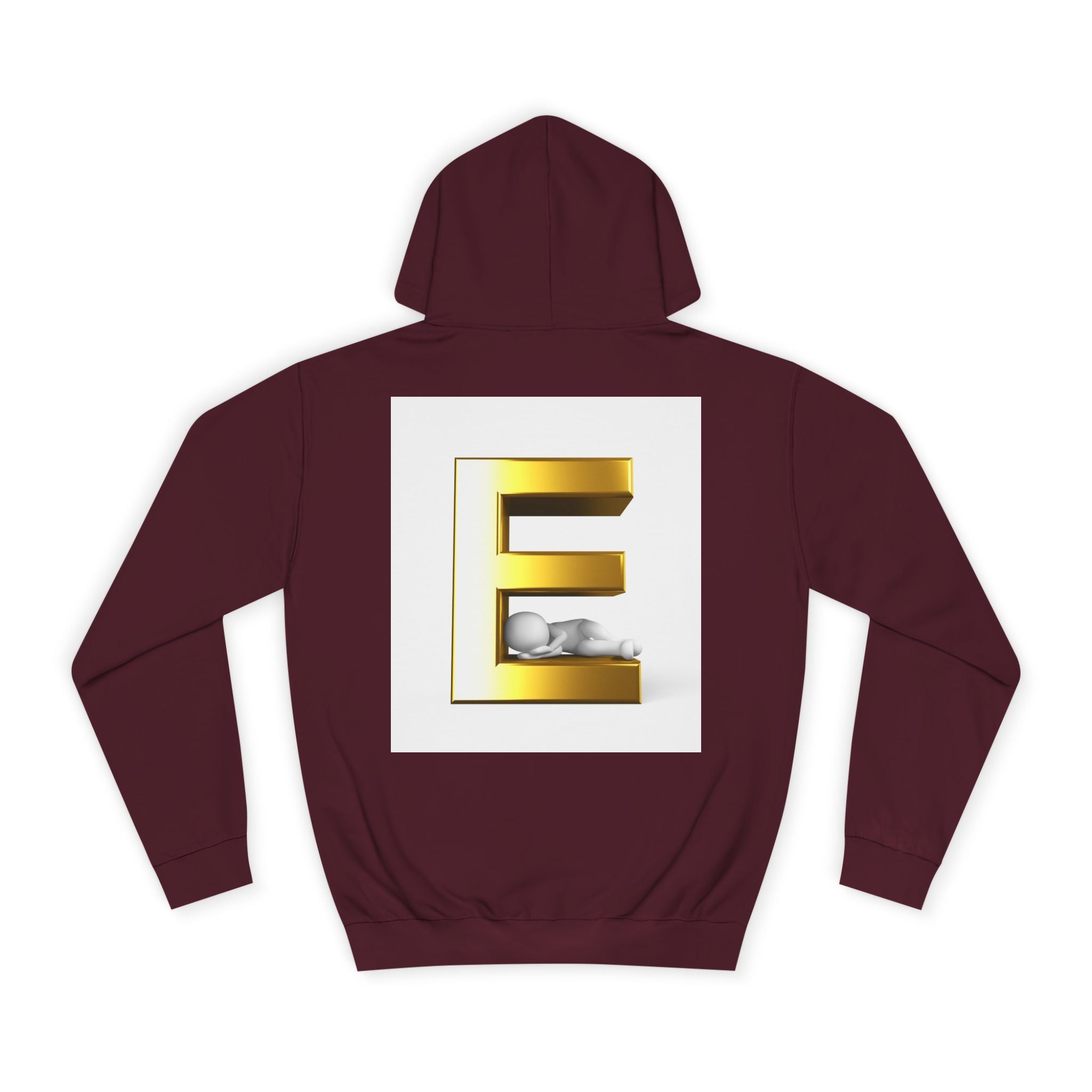 Gold 3D Letter E Hoodie | Monogram Initial Sweatshirt