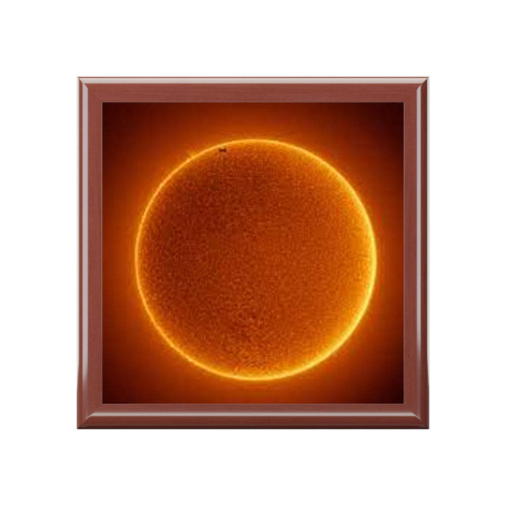 Solar Halo Jewelry Box | Sun Orb Artwork, Orange Astronomy Design