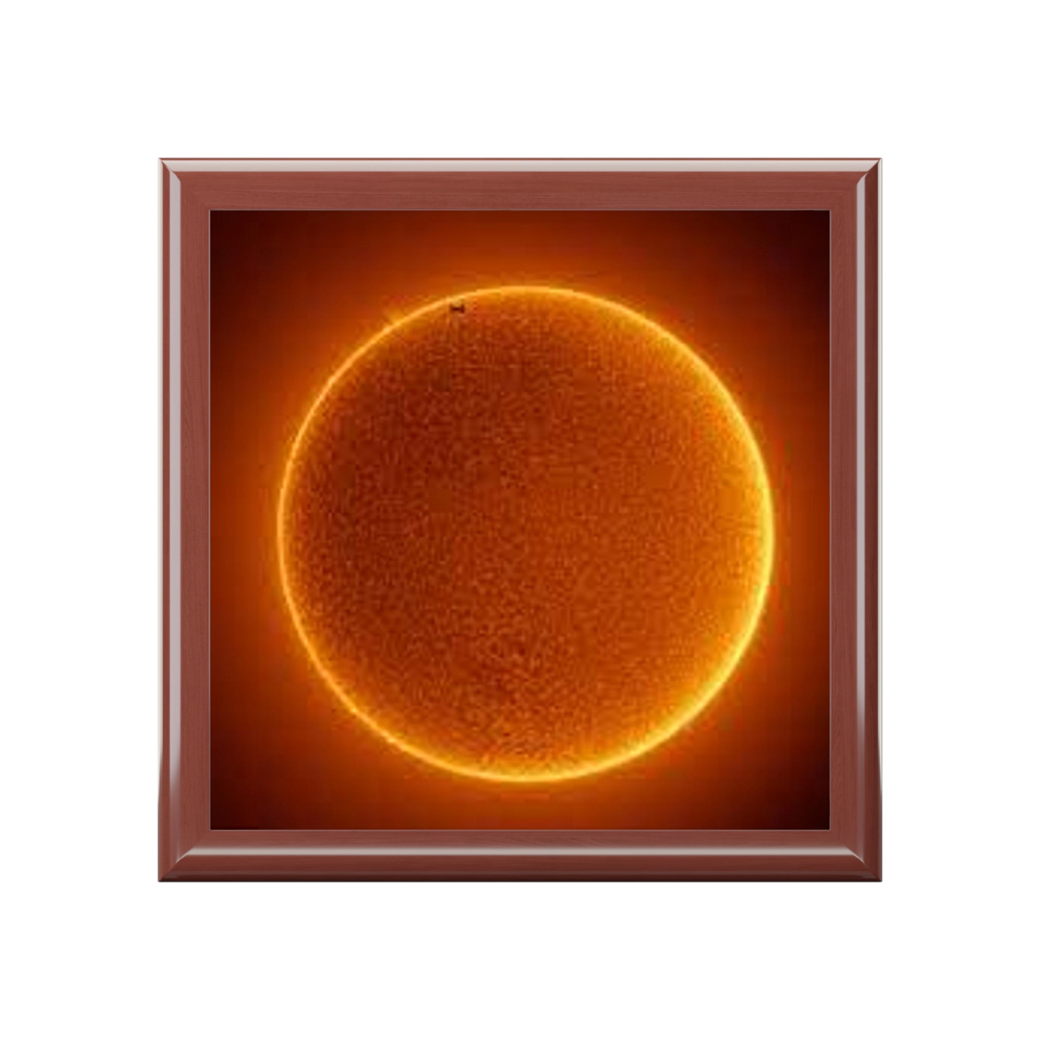 Solar Halo Jewelry Box | Sun Orb Artwork, Orange Astronomy Design