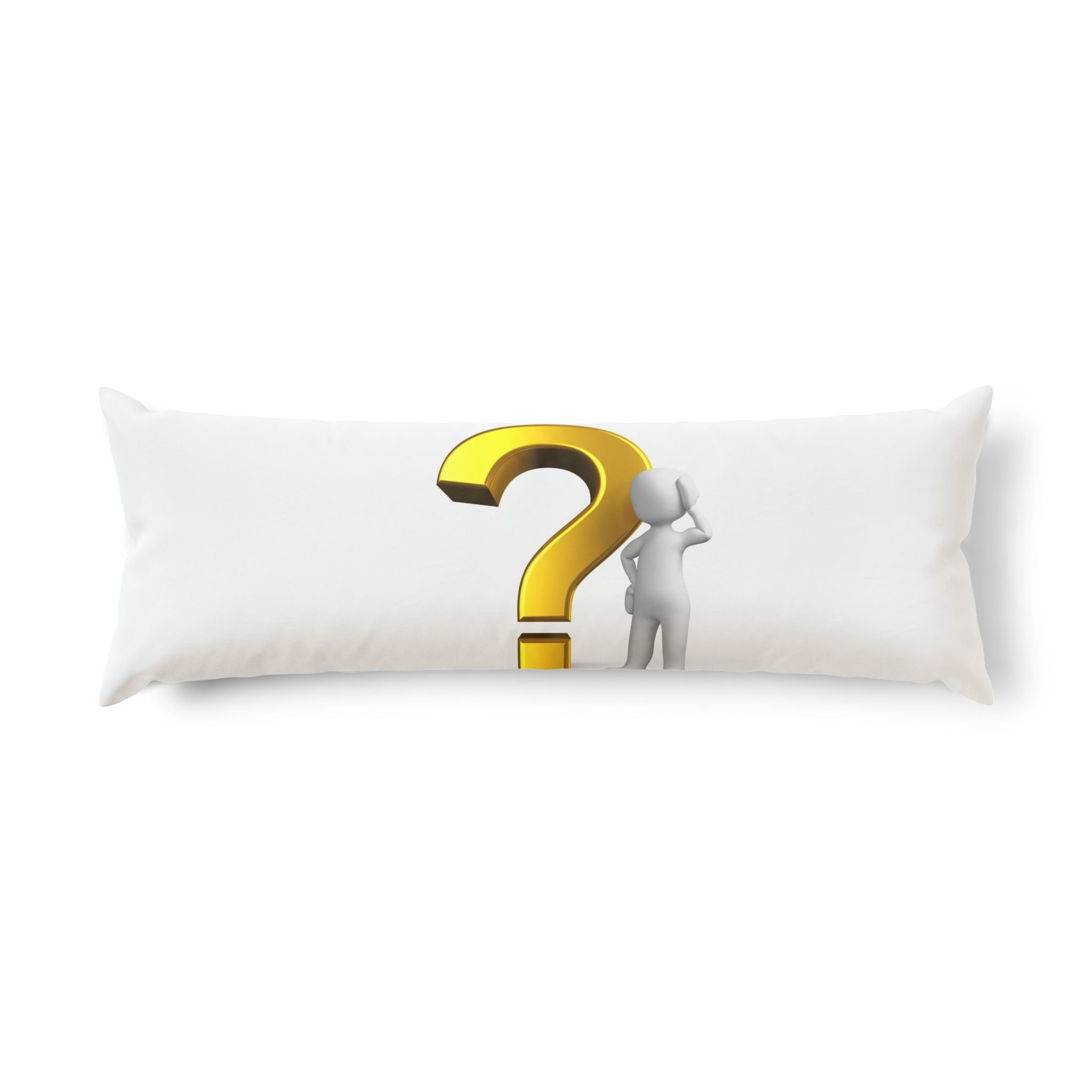 Gold Question Mark Figure Body Pillow | Question Symbol Decorative Pillow