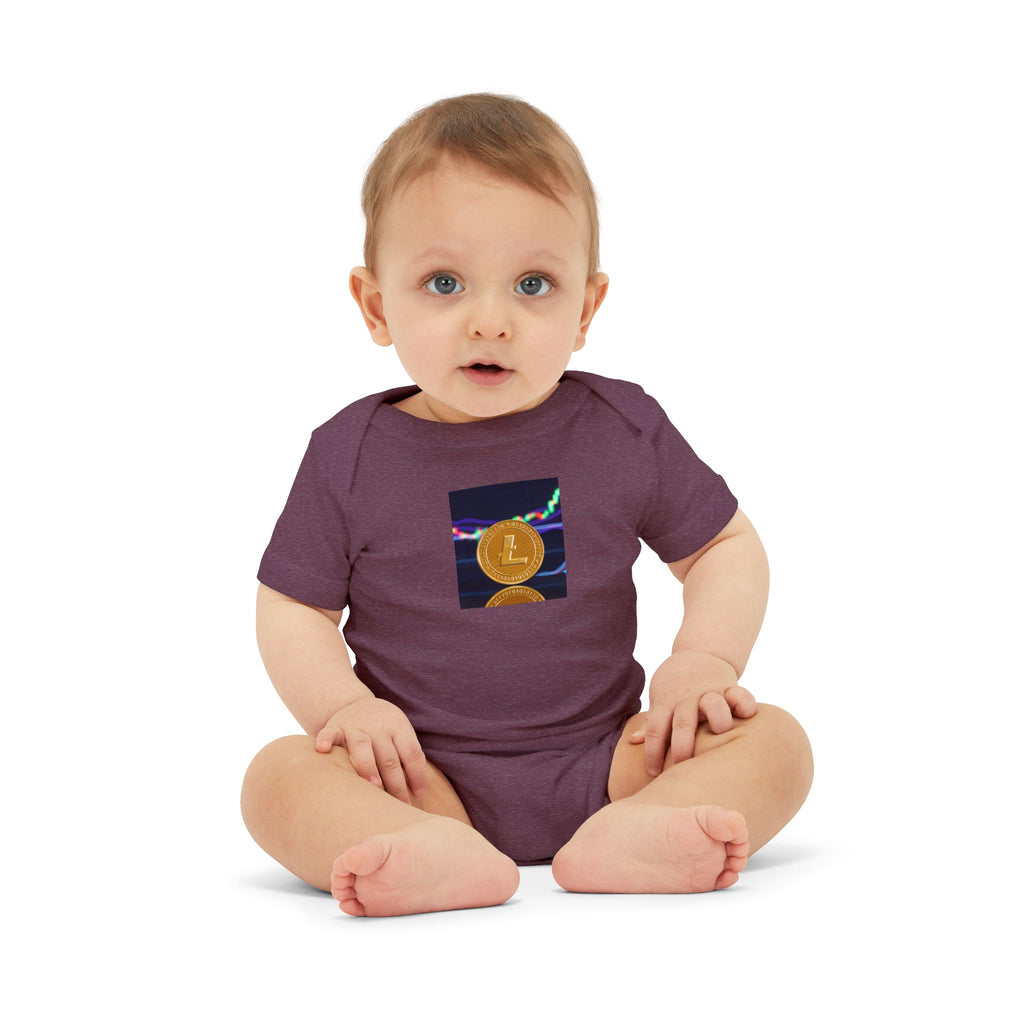 Litecoin Coin Graphic Infant Onesie | Cryptocurrency Baby Bodysuit