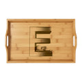 Engraved Letter E Bamboo Serving Tray | Monogram Initial Wooden Tray