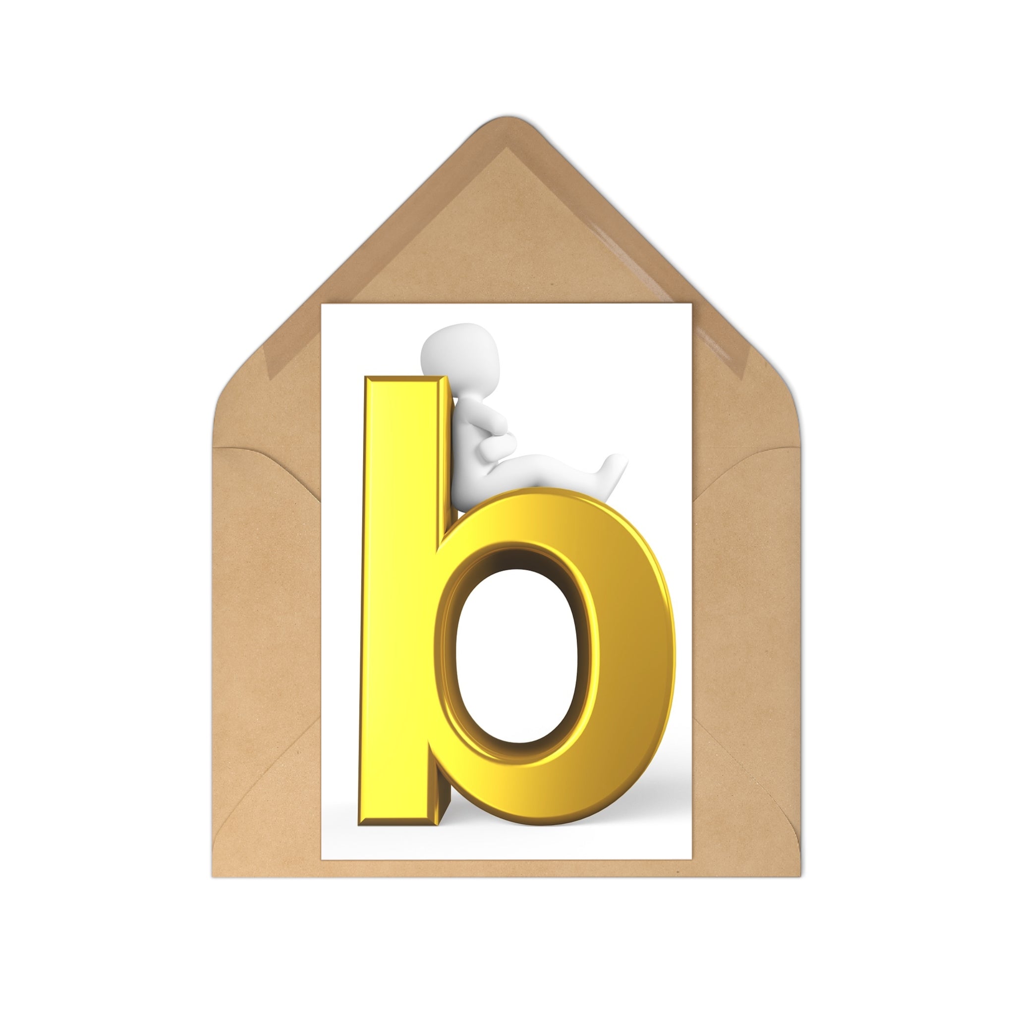 Gold Letter B Postcards | 7 Pack Alphabet Stationery