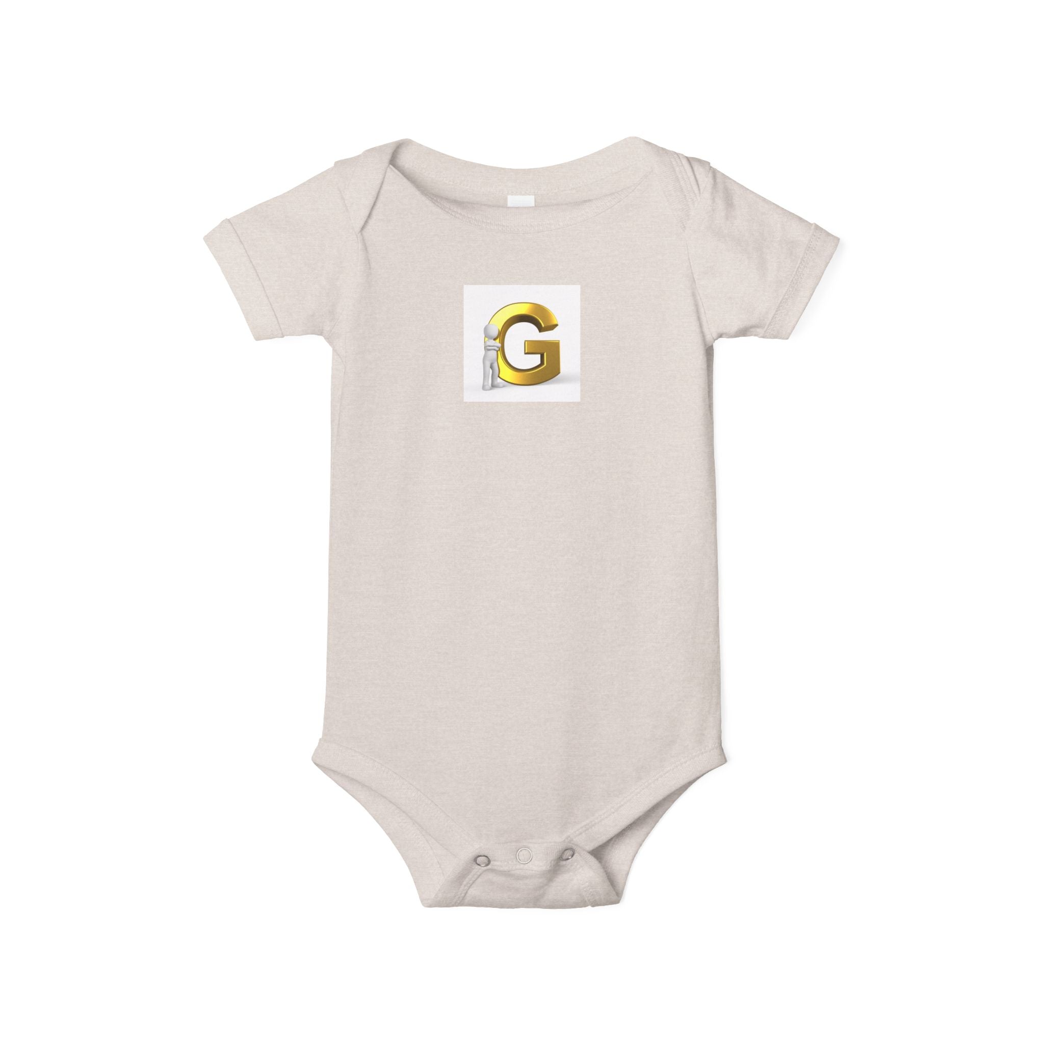 Body pour bébé avec lettre G dorée | Body monogramme pour bébé