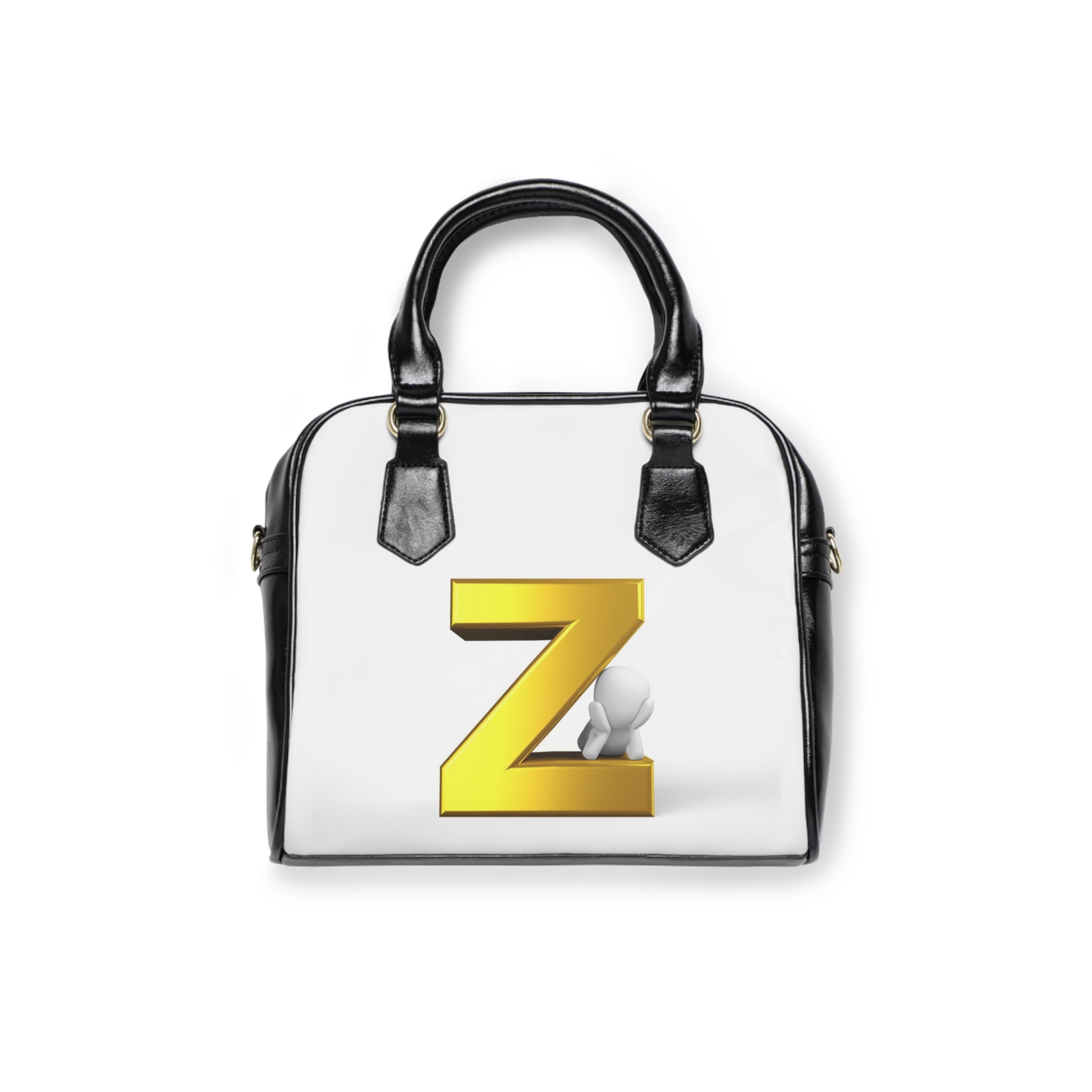 Gold Letter Z monogram Shoulder Handbag | Initial Z purse, minimalist alphabet design