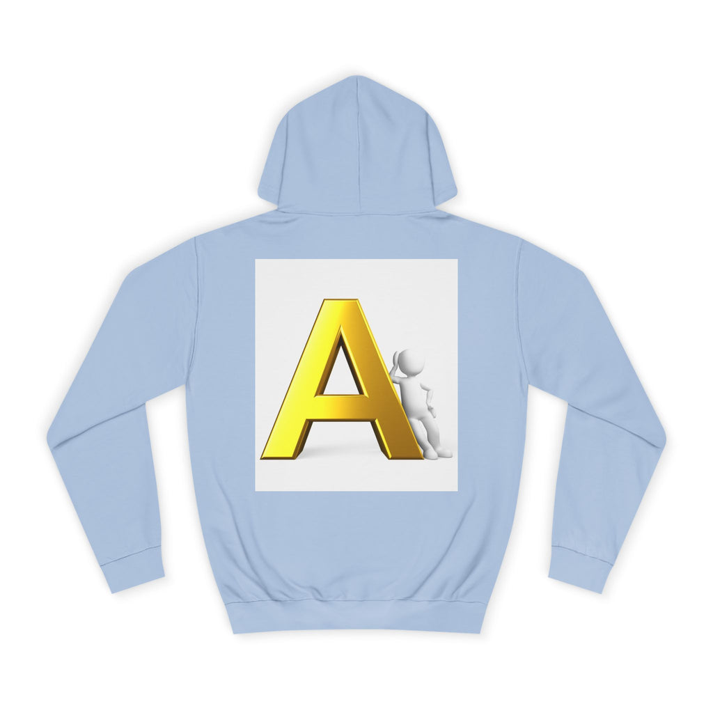 Gold 3D Letter A Hoodie | Monogram Initial A sweatshirt