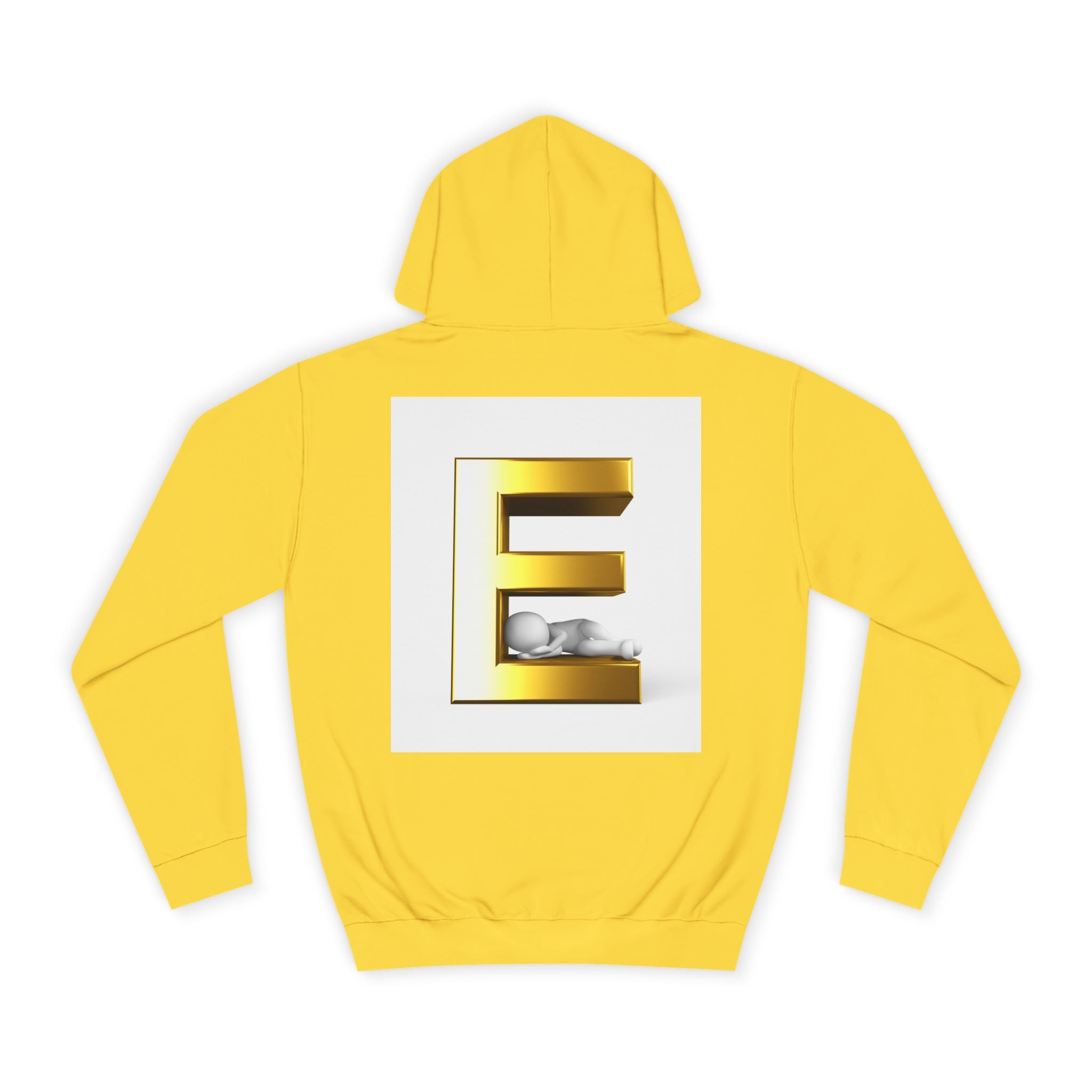 Gold 3D Letter E Hoodie | Monogram Initial Sweatshirt