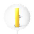 Gold Letter i Figure Balloon Round Foil 11"