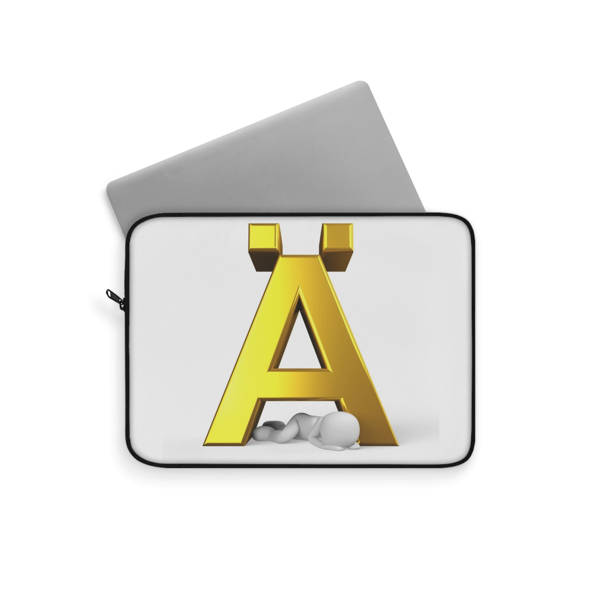 Gold Letter Ä monogram Laptop Sleeve | Scandinavian initial design