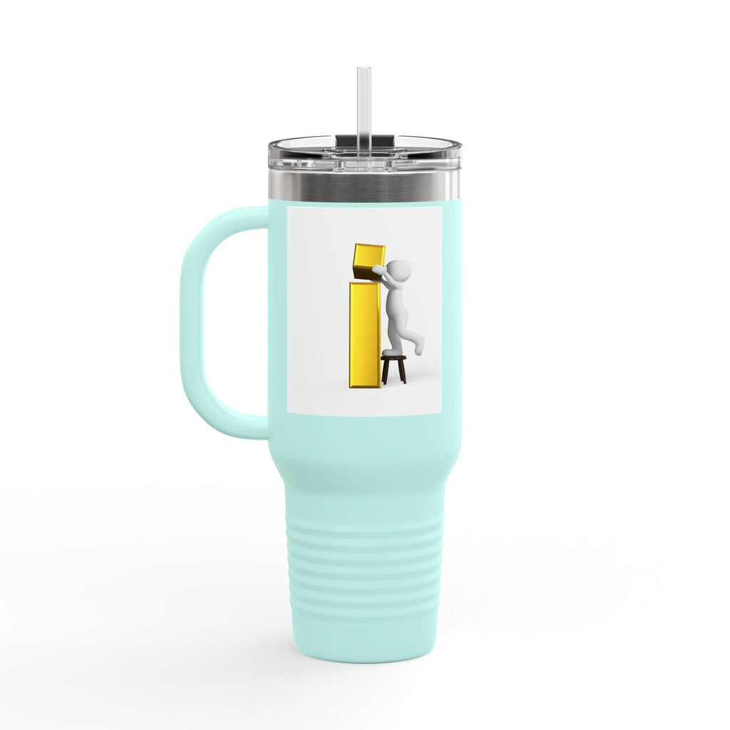 3D Figure building Yellow Letter i Travel Mug | 40oz Insulated Tumbler