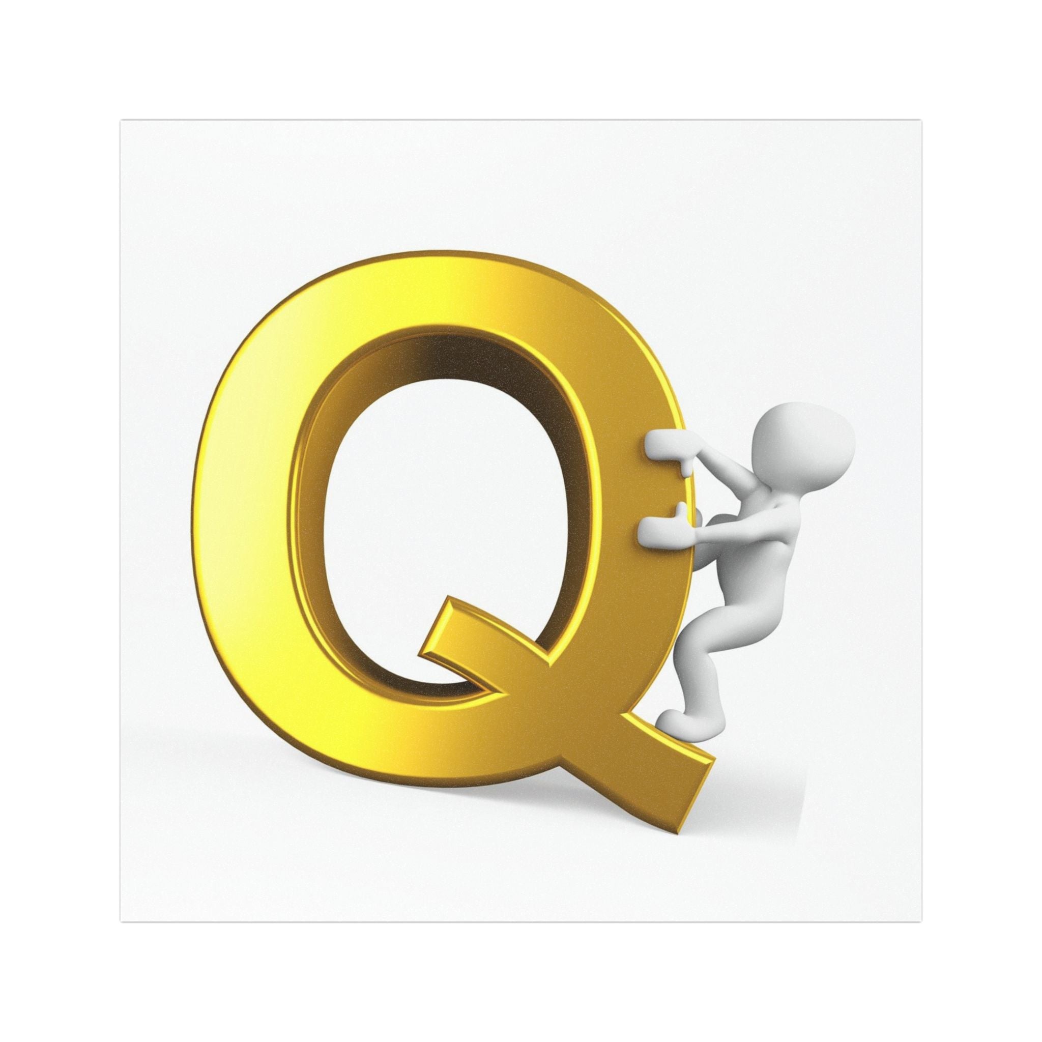 Gold Letter Q Car Magnet | Alphabet Initial Magnetic Decal