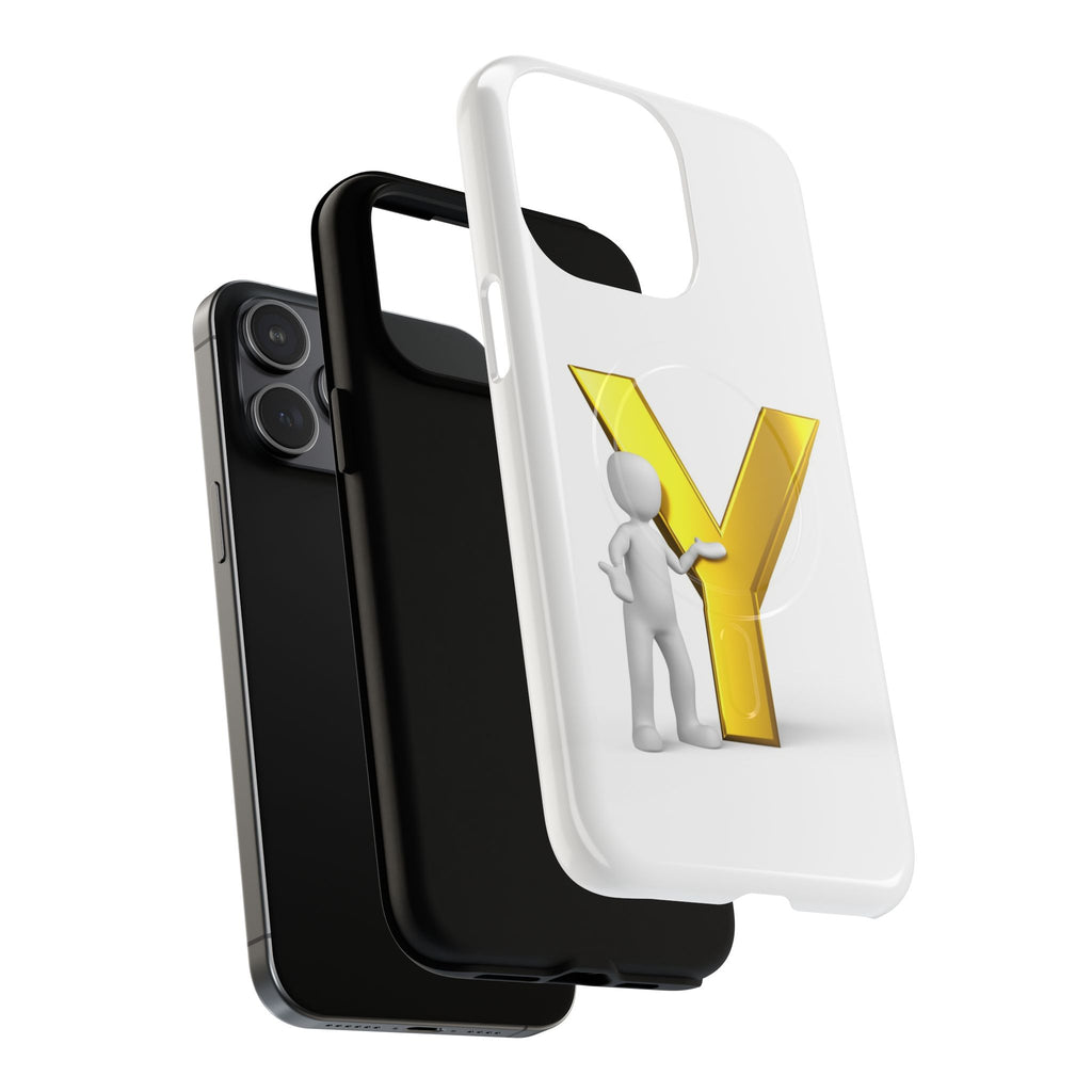 Gold Letter Y Phone Case | Monogram iPhone Magnetic Case