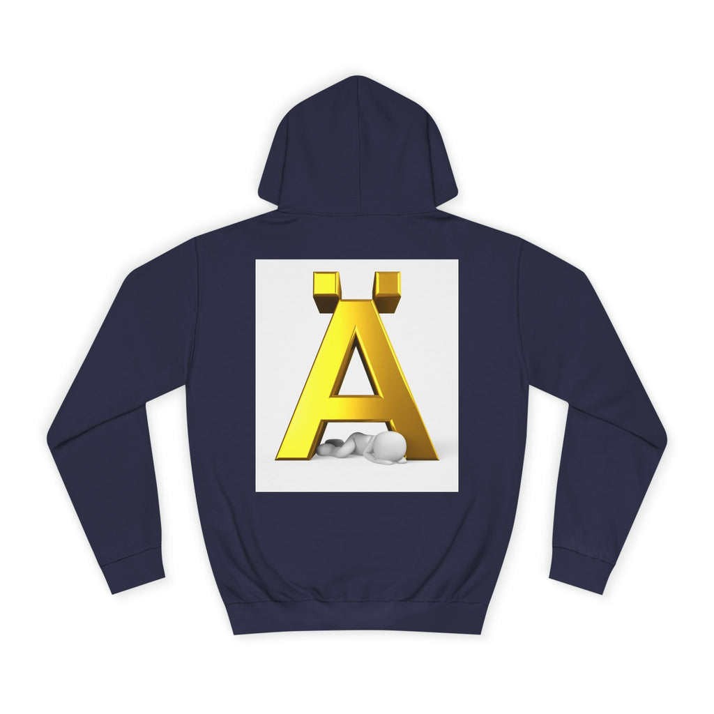 Gold Letter Ä Hoodie | 3D Metallic A with Rocks
