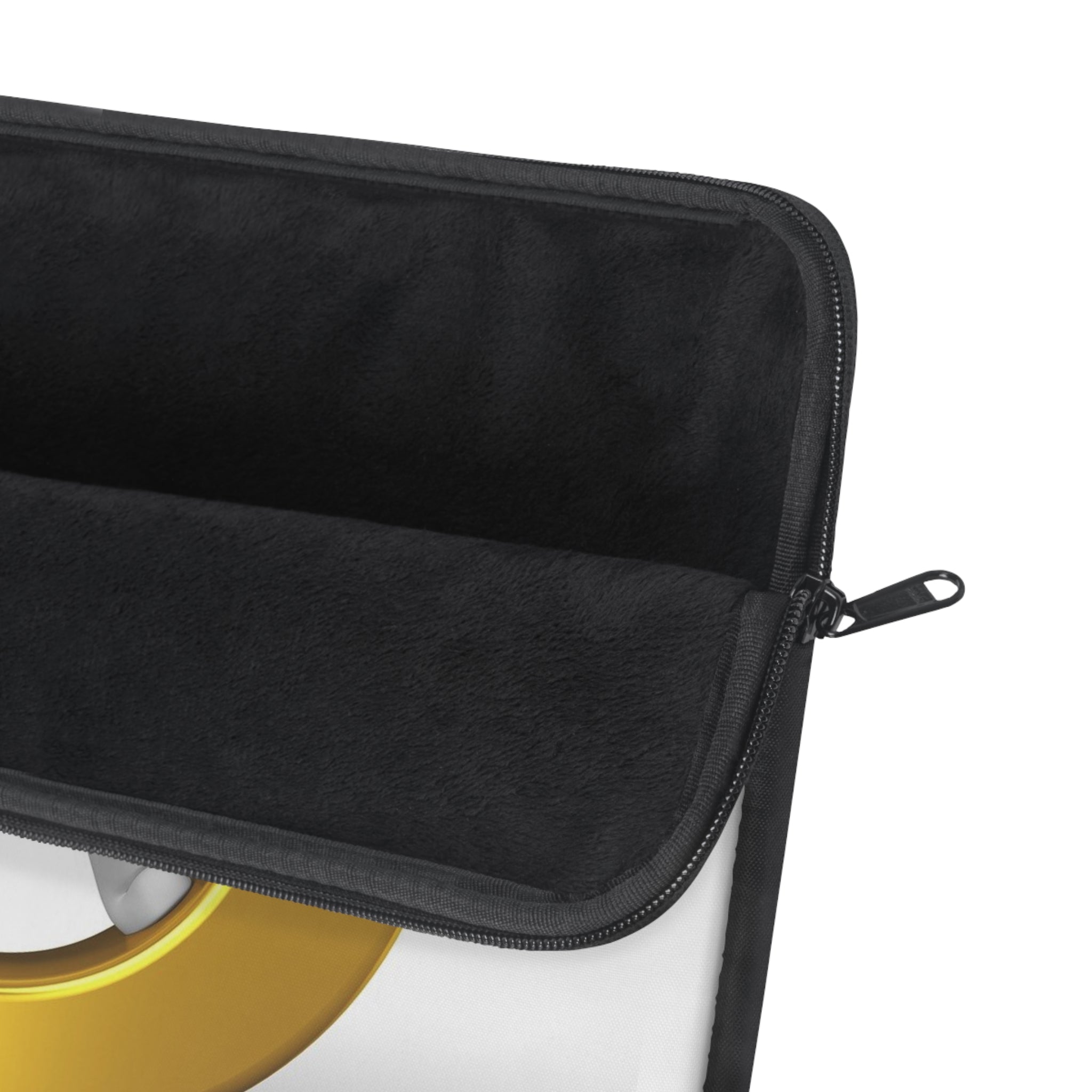 3D Figure Inside Gold Letter O Laptop Sleeve | Minimal Geometric Tech Case