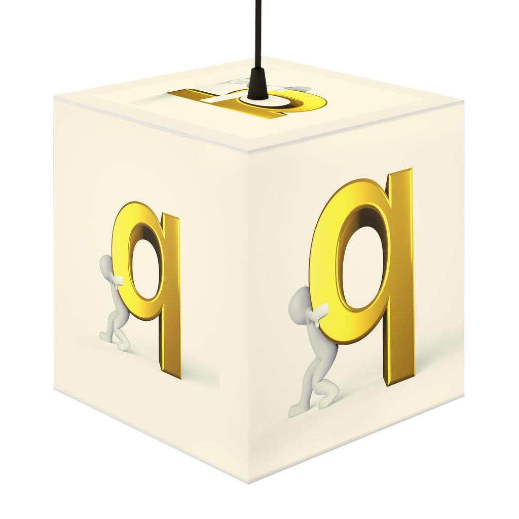 3D Gold Letter Q Design Light Cube Lamp | Alphabet Letter Q Night Light