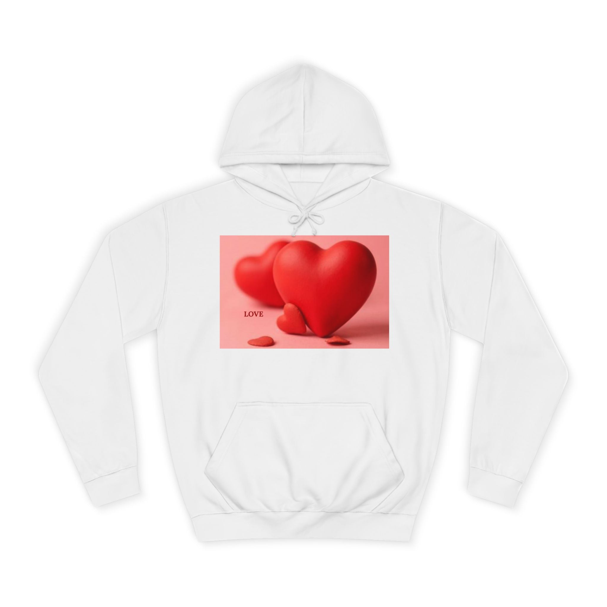 Cute 3D Heart Illustration Hoodie | Love Graphic Pullover