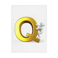Gold Letter Q toddler blanket | Alphabet initial nursery decor