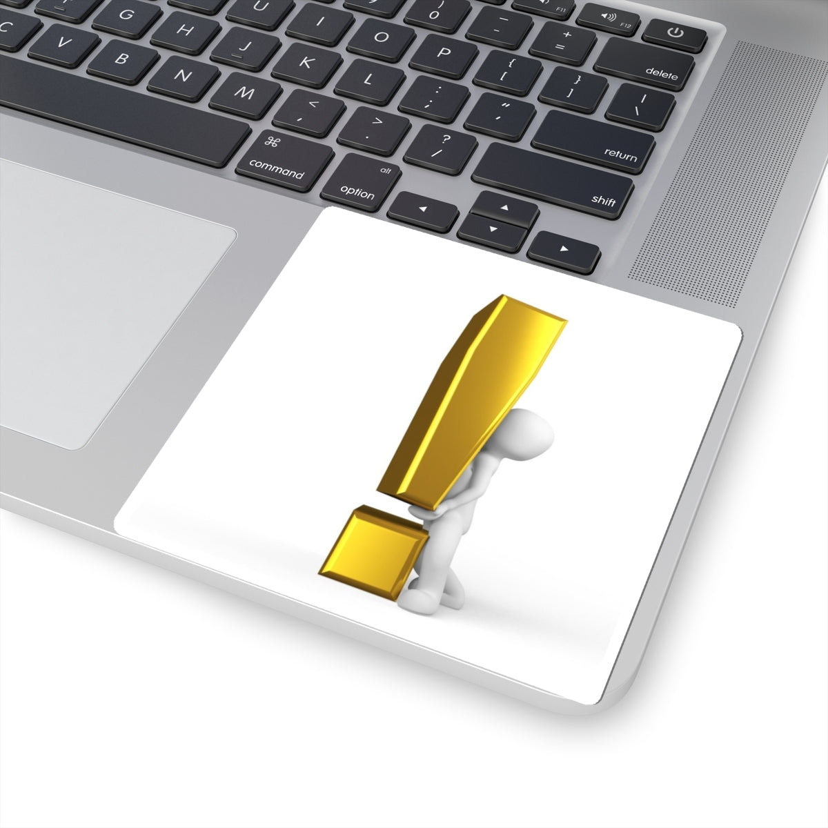 3D Gold Exclamation Mark Sticker, Kiss-Cut Stickers | Laptop Decal