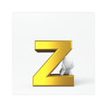 Gold Letter Z with Tiny Figure Car Magnet | Alphabet Initial Magnetic Decal