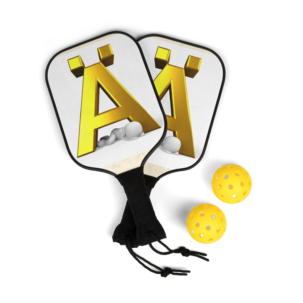 Gold Letter Ä Pickleball Paddle