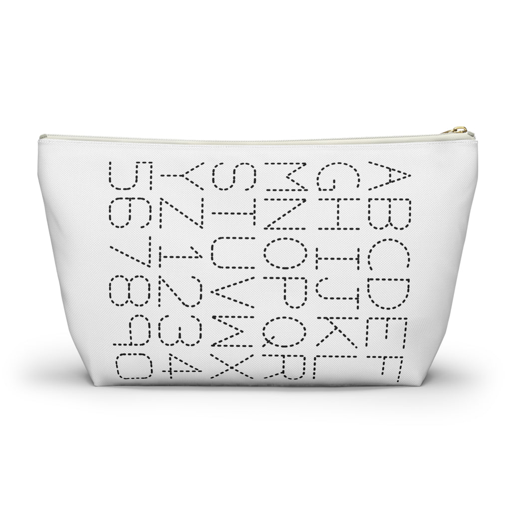 Dotted Alphabet & Numbers Accessory Pouch | T-Bottom Zip Bag