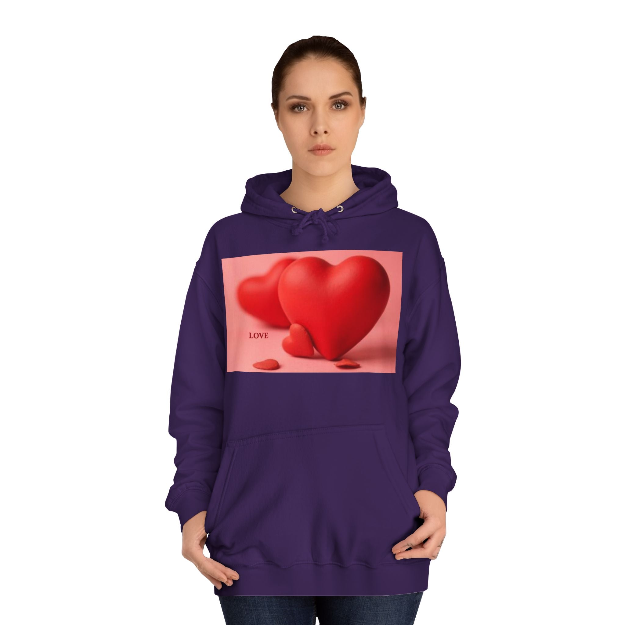 Cute 3D Heart Illustration Hoodie | Love Graphic Pullover