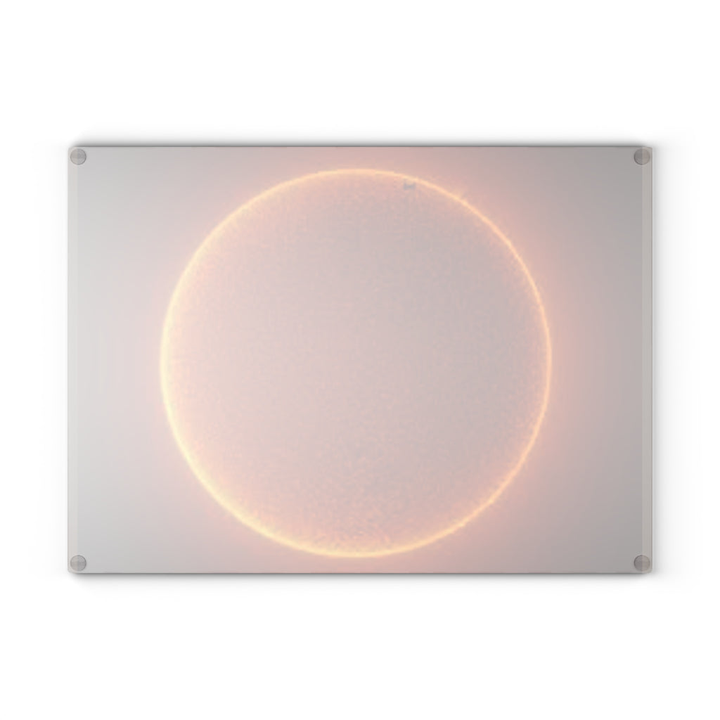 Solar Eclipse Circle Glass Cutting Board | Sun Halo Kitchen Decor