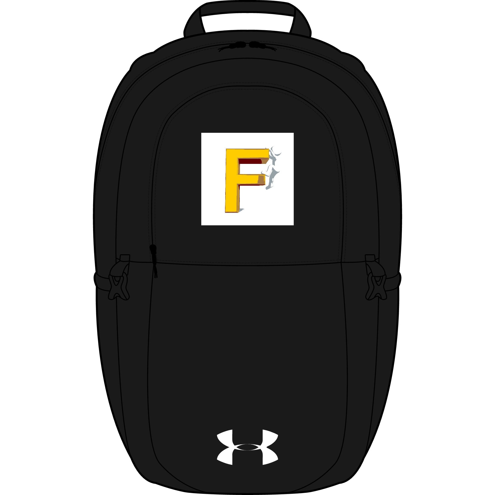 Yellow F Letter Logo Backpack | Embroidered Initial Under Armour