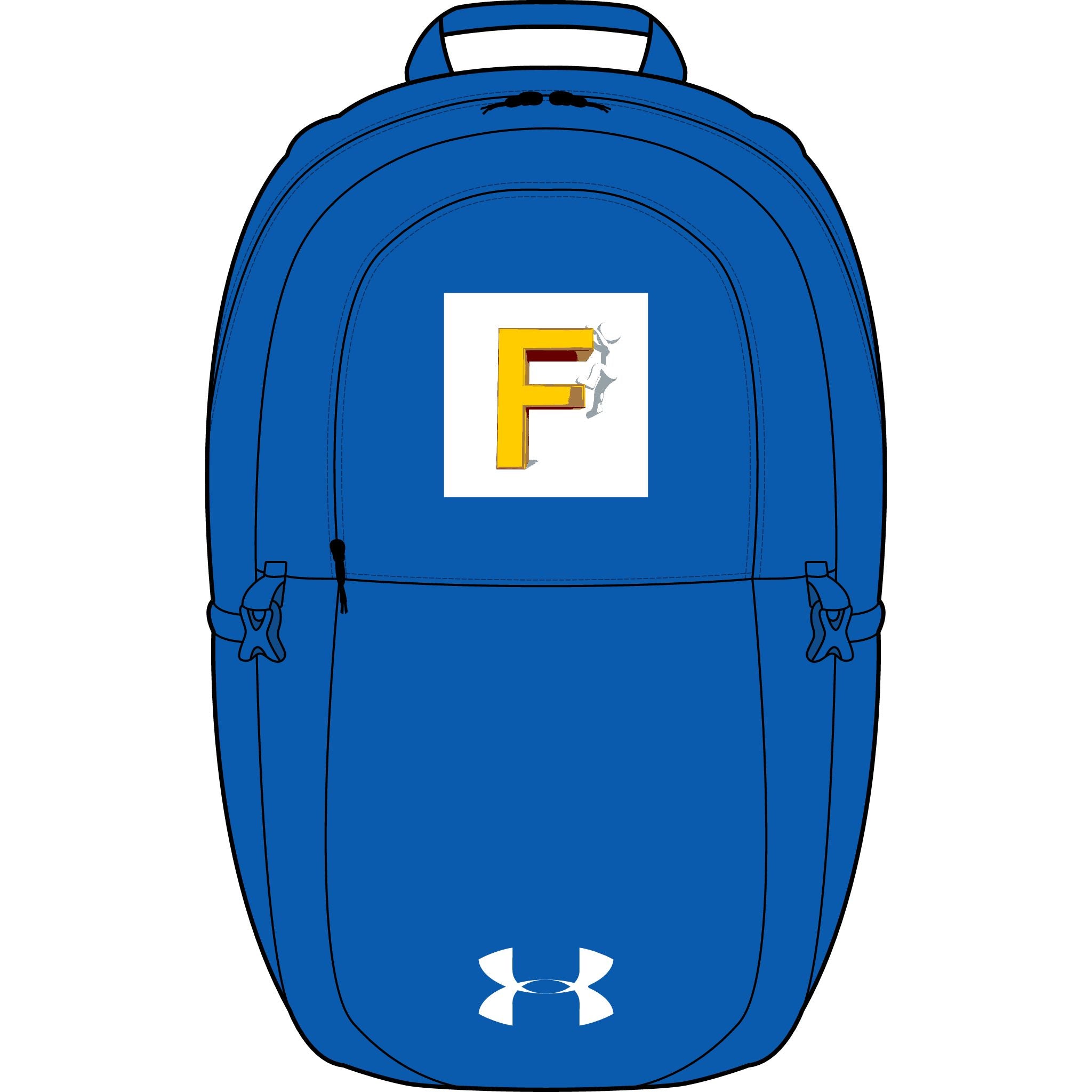 Gelber F-Buchstabe-Logo-Rucksack | Besticktes Initial Under Armour