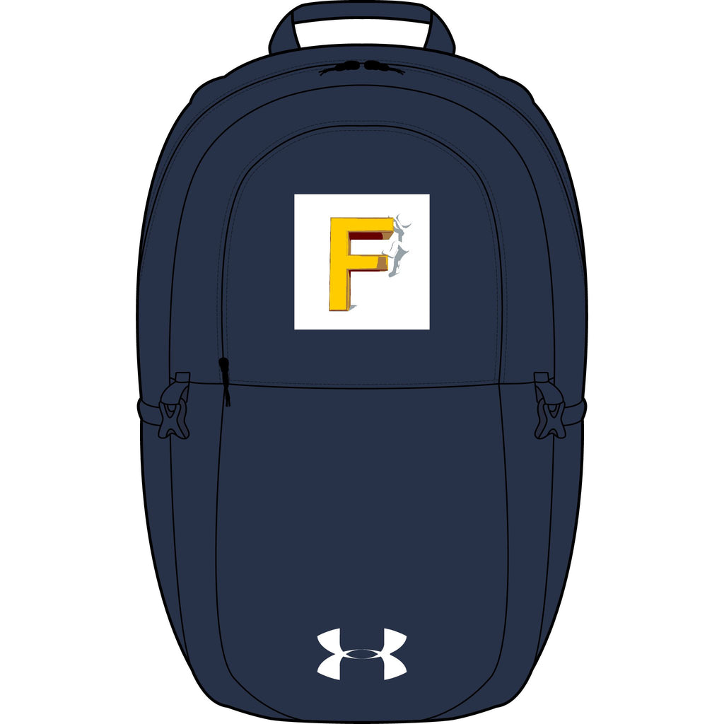 Yellow F Letter Logo Backpack | Embroidered Initial Under Armour
