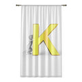 Gold Letter K design Window Curtain | Initial monogram curtain