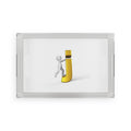 3D Stick Figure Climbing Gold Letter J Acrylic Serving Tray | Monogram Initial