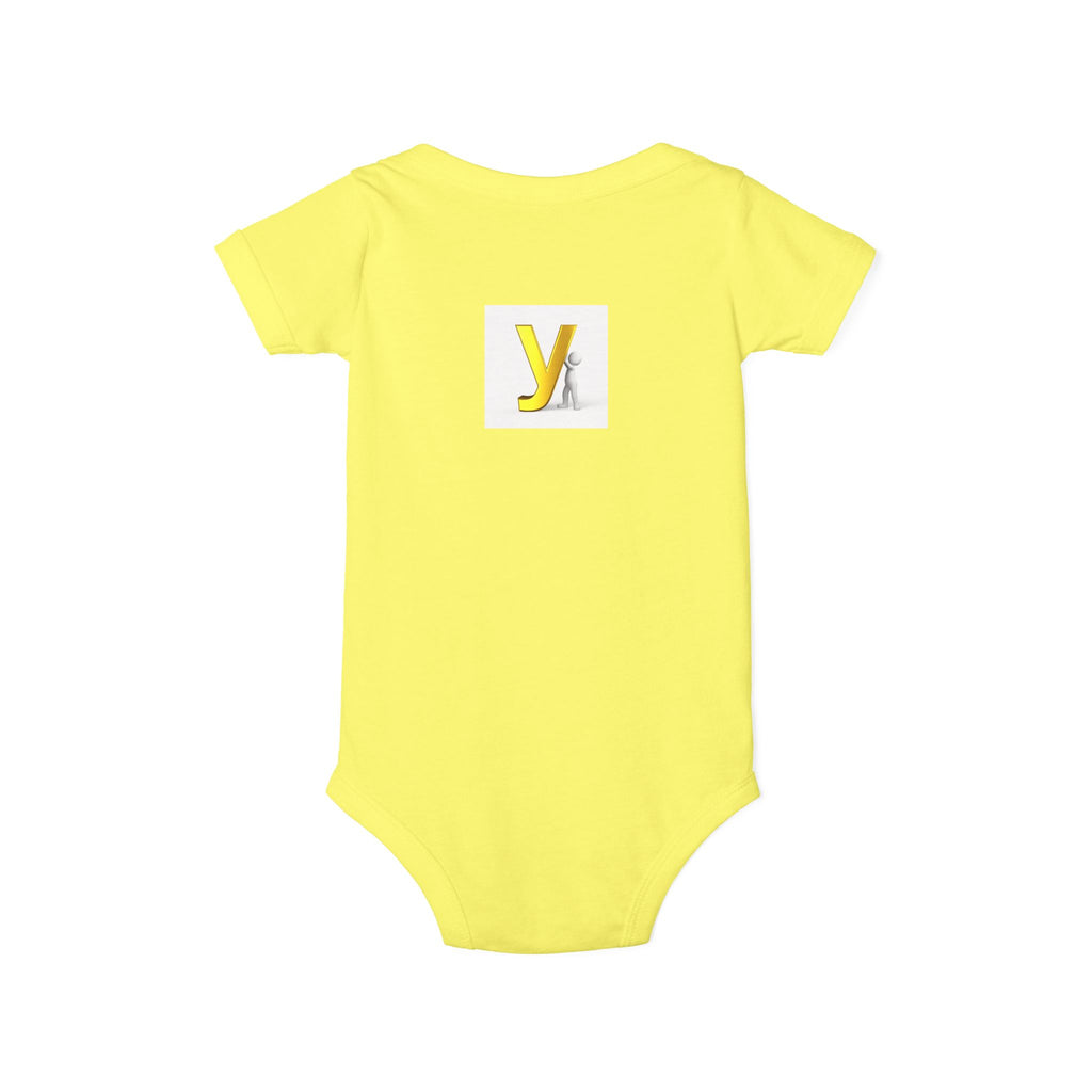 Yellow Letter Y Initial Onesie | Infant Jersey One Piece