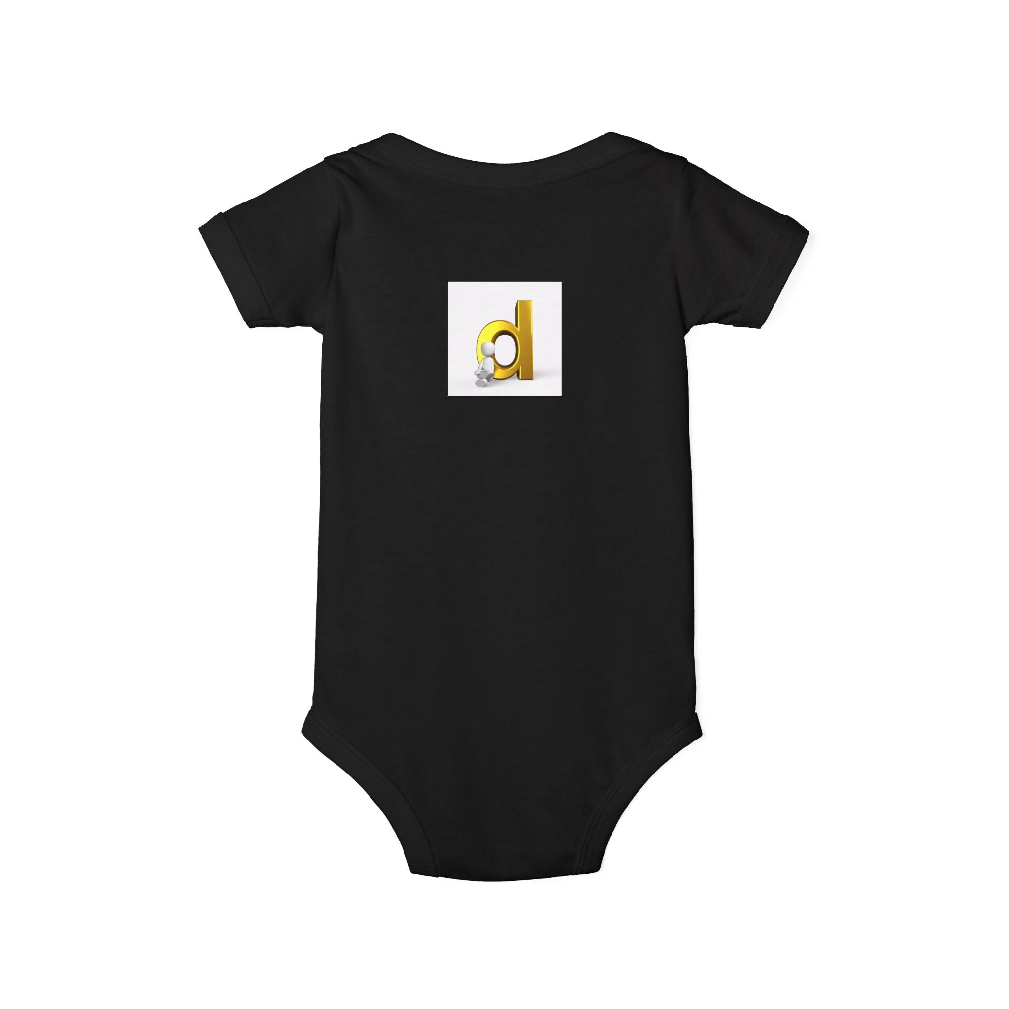 Letter D Baby Onesie | Yellow 3D Initial Infant One Piece
