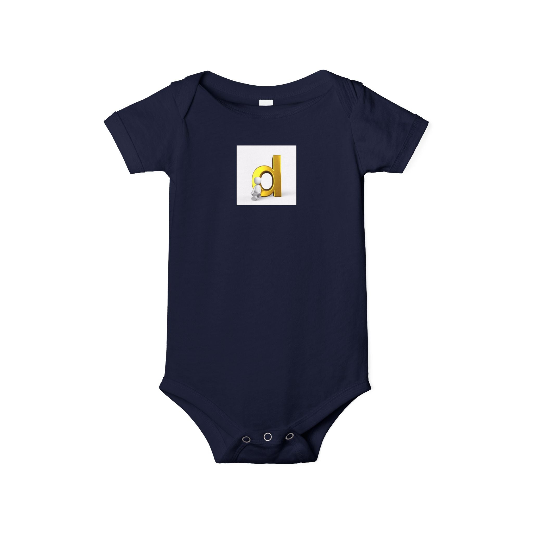 Body pour bébé lettre D | Combinaison jaune 3D initiale pour nourrisson