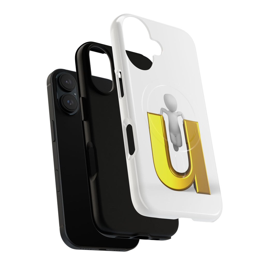 3D Person with Gold Letter U phone case | Tough Magnetic Case